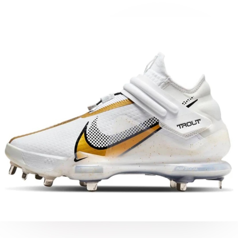 NEW Nike Size 8.5 Womens Force Zoom Trout 7 White Gold Baseball Cleats